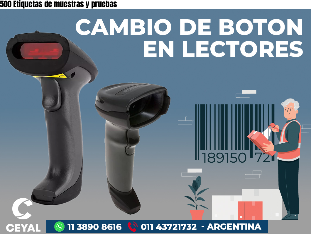 500 Etiquetas de muestras y pruebas