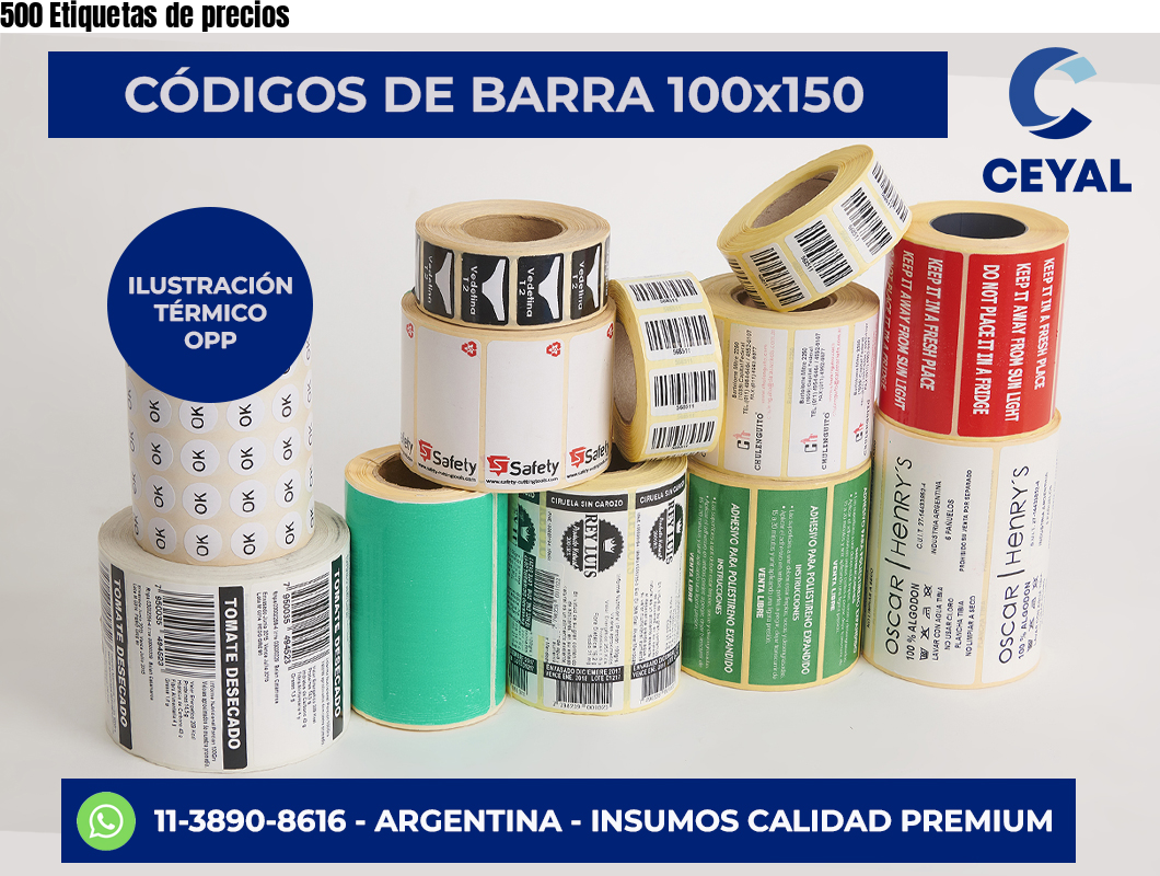 500 Etiquetas de precios