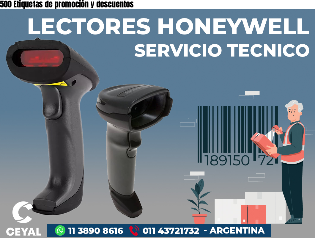 500 Etiquetas de promoción y descuentos