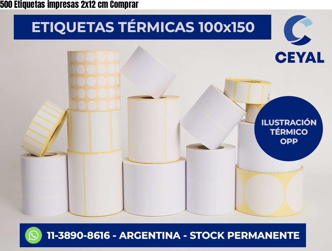 500 Etiquetas impresas 2×12 cm Comprar