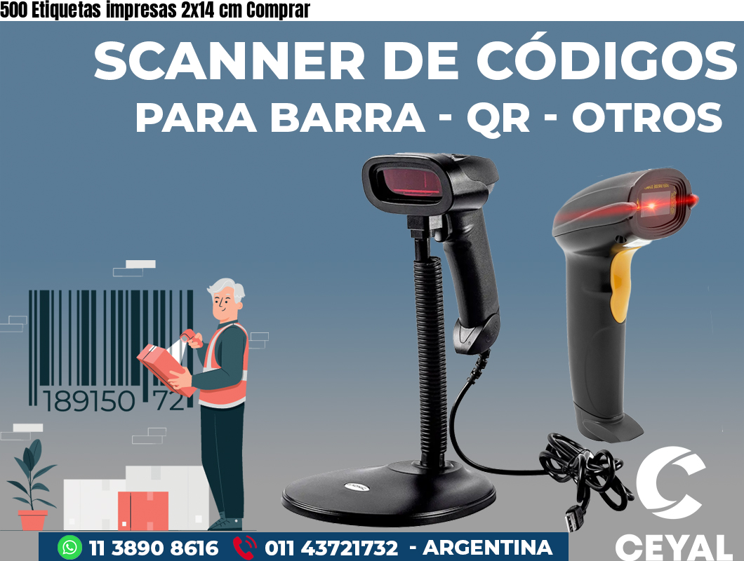 500 Etiquetas impresas 2x14 cm Comprar