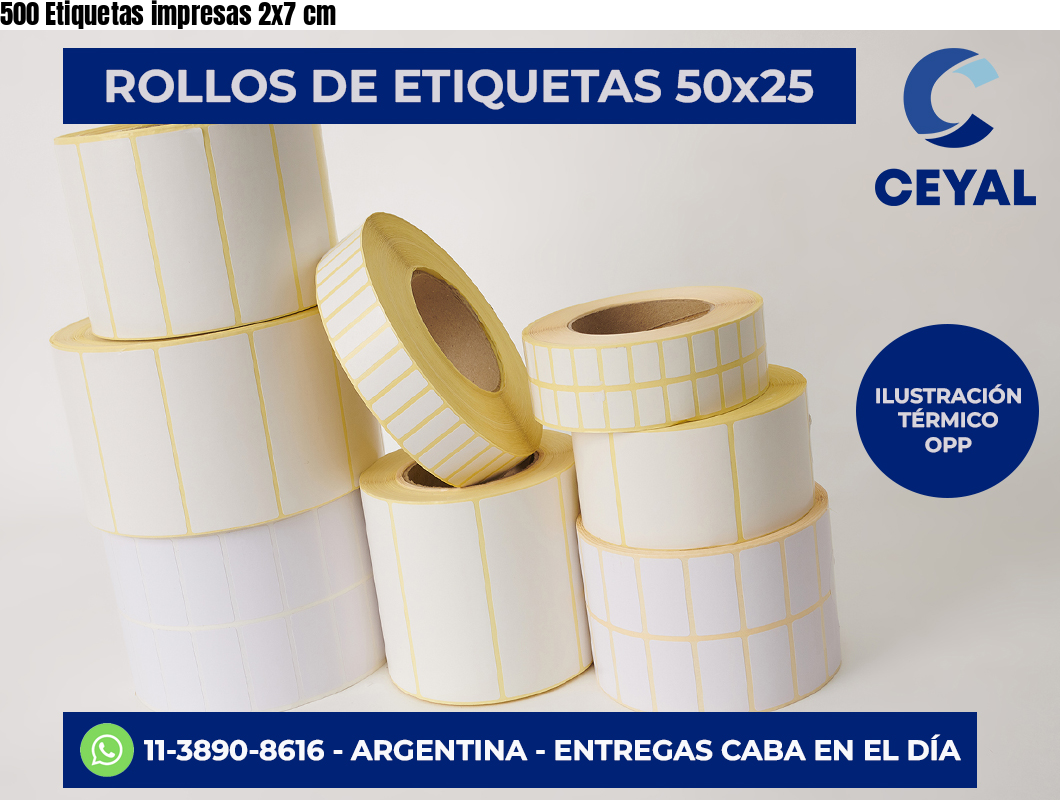 500 Etiquetas impresas 2×7 cm