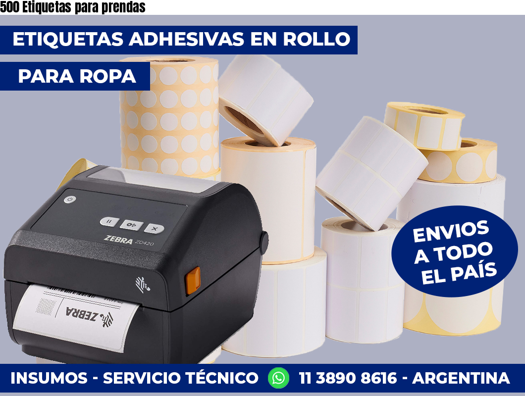 500 Etiquetas para prendas