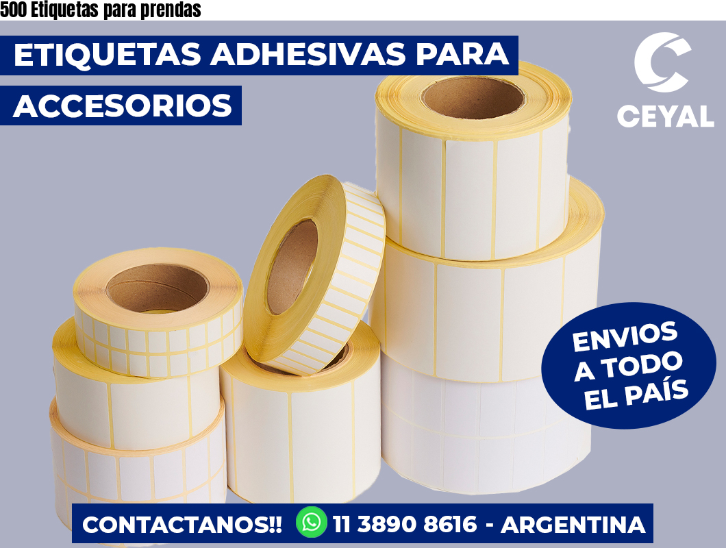 500 Etiquetas para prendas