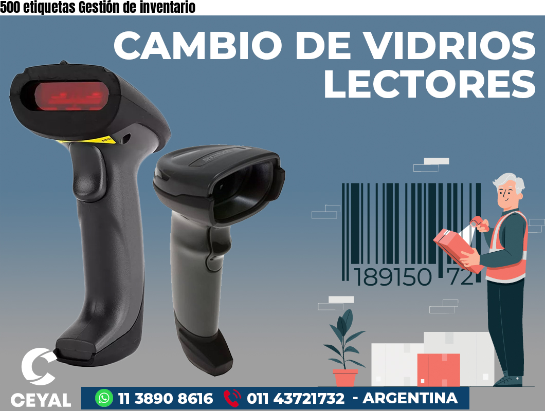 500 etiquetas Gestión de inventario