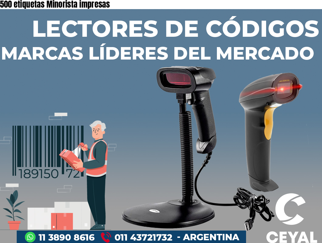 500 etiquetas Minorista impresas