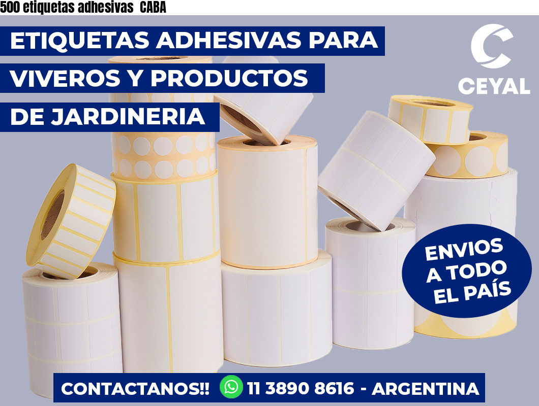 500 etiquetas adhesivas CABA