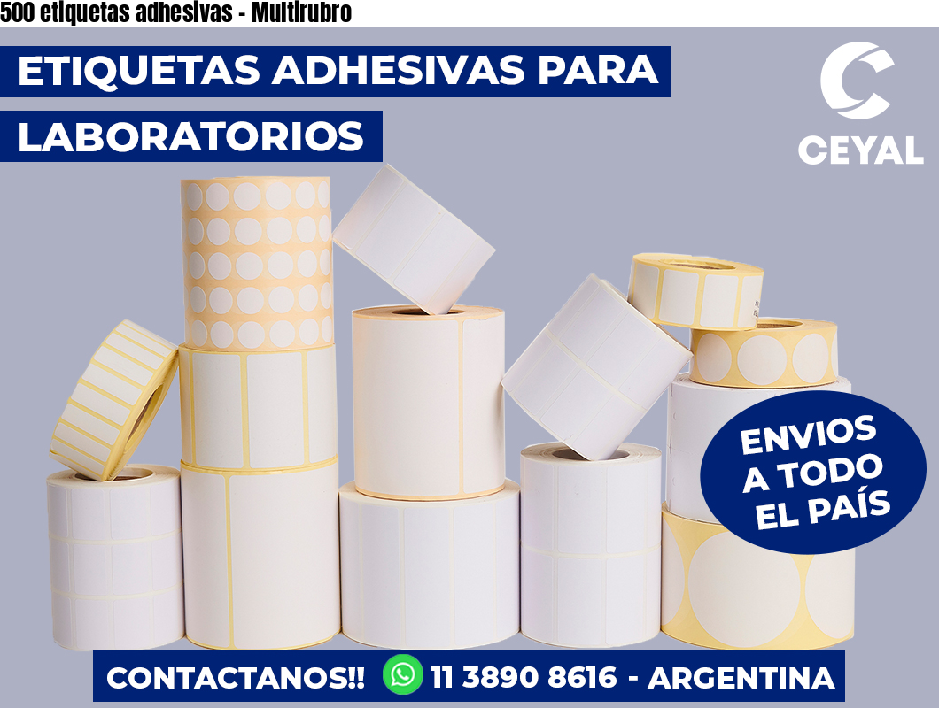 500 etiquetas adhesivas - Multirubro