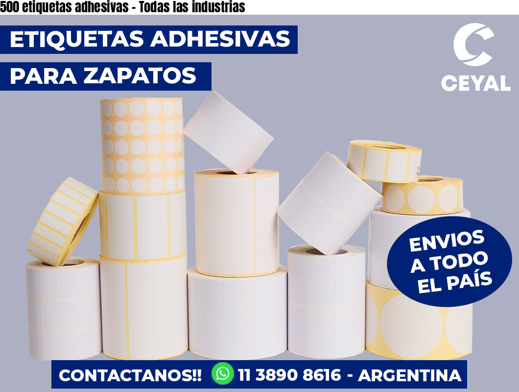 500 etiquetas adhesivas - Todas las industrias