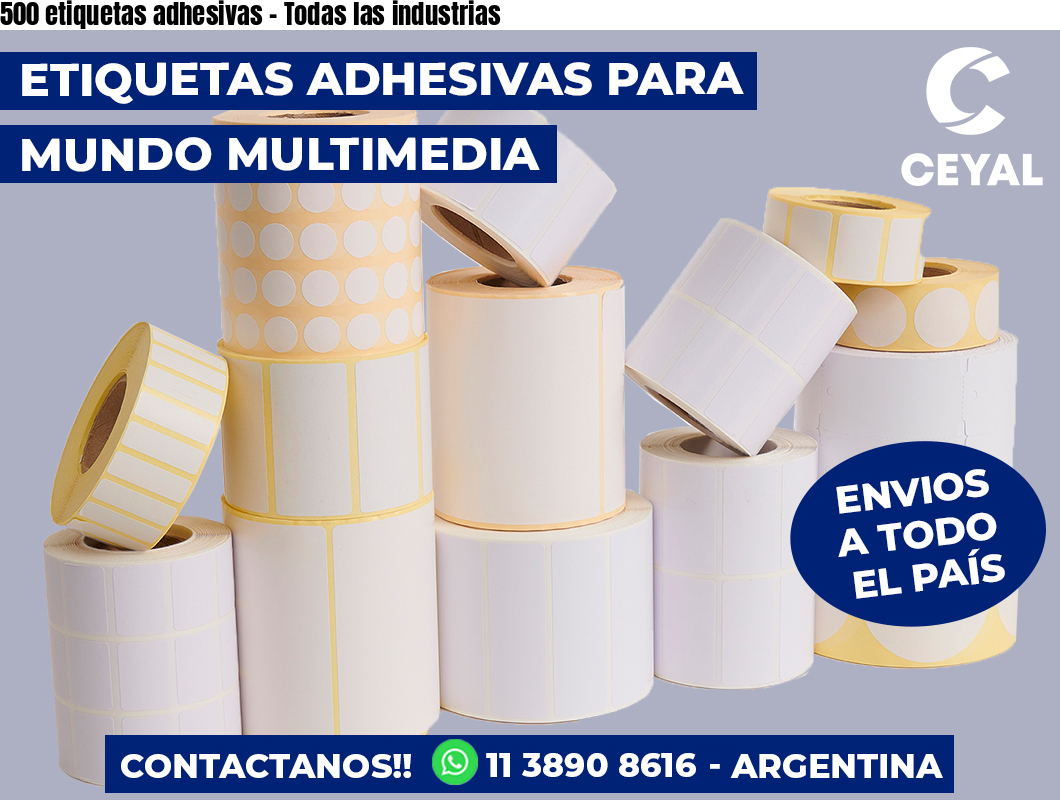 500 etiquetas adhesivas – Todas las industrias