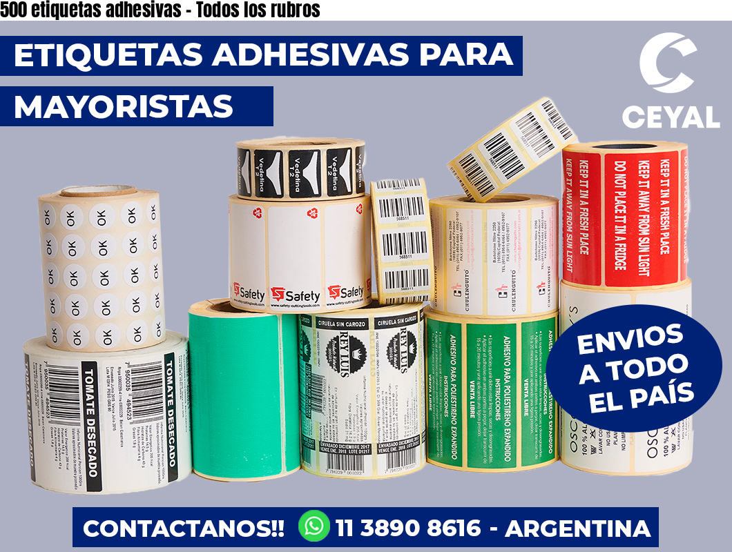 500 etiquetas adhesivas - Todos los rubros