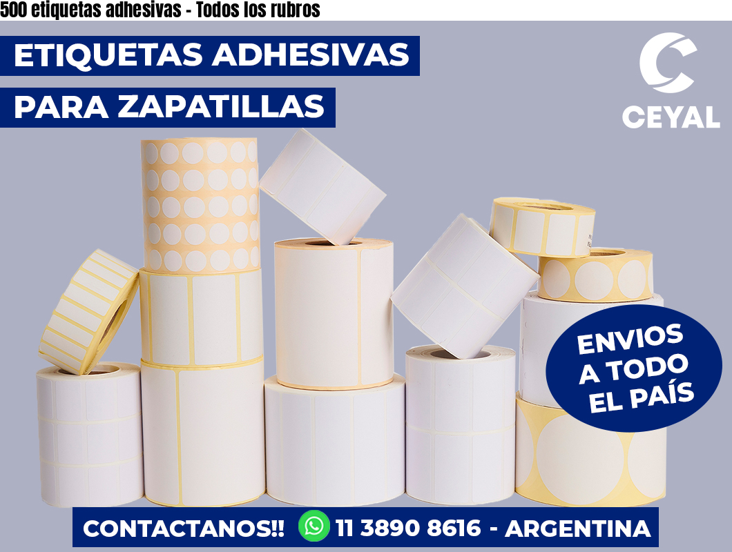 500 etiquetas adhesivas – Todos los rubros