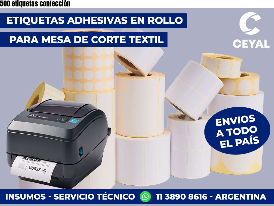 500 etiquetas confección