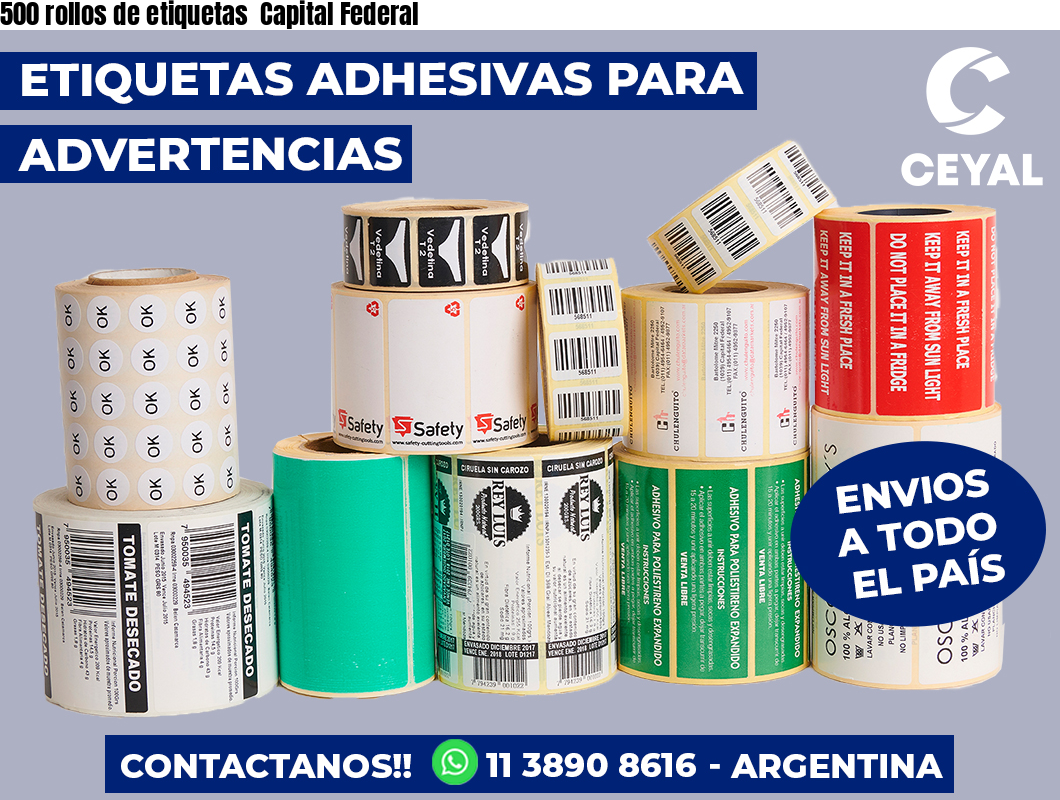500 rollos de etiquetas Capital Federal