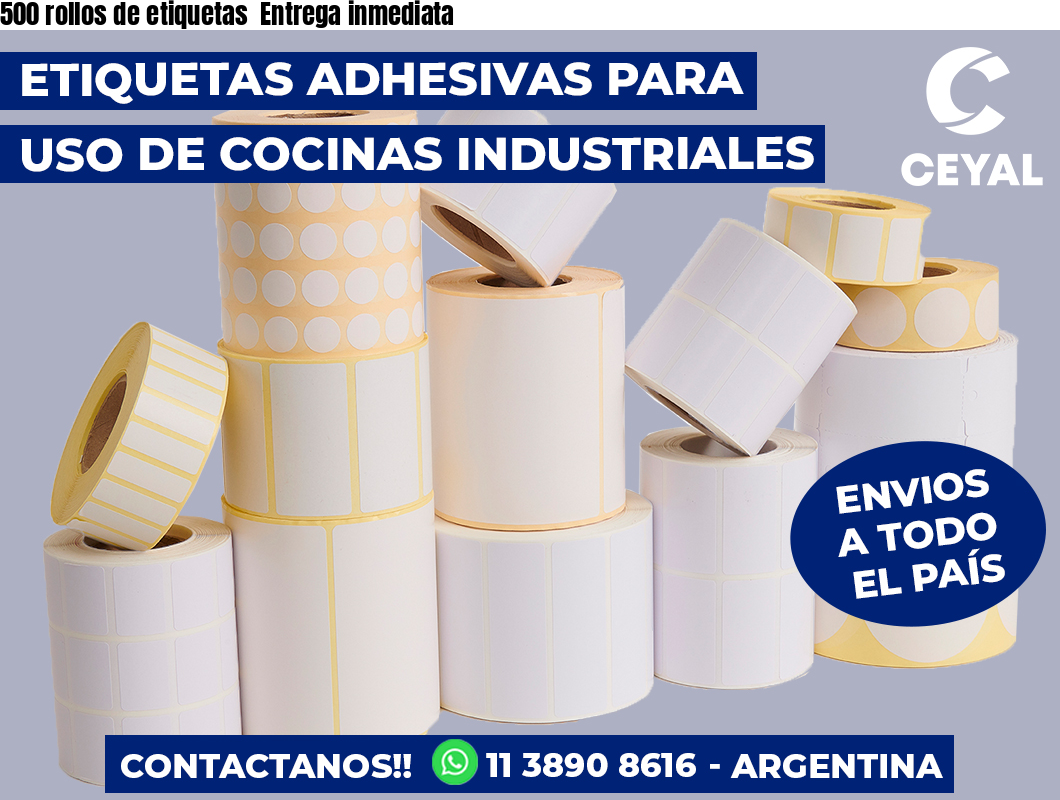 500 rollos de etiquetas Entrega inmediata