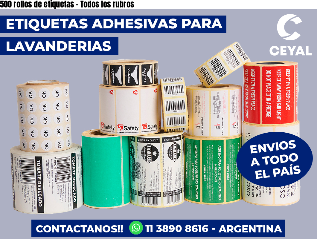 500 rollos de etiquetas - Todos los rubros