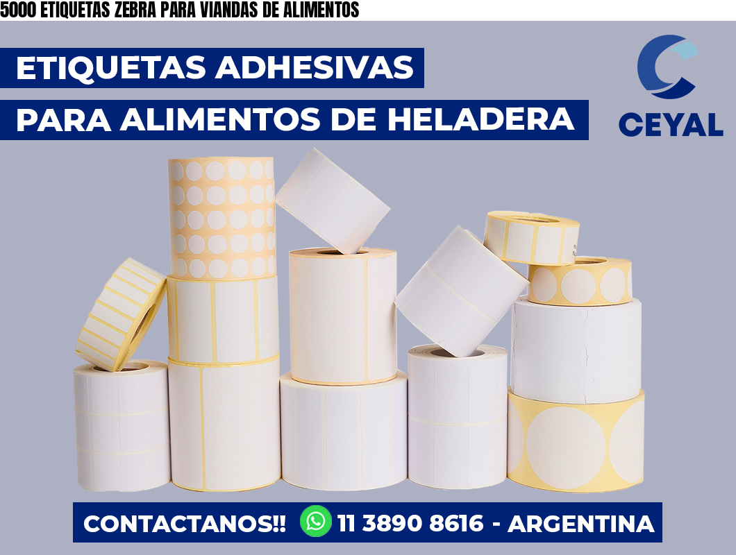 5000 ETIQUETAS ZEBRA PARA VIANDAS DE ALIMENTOS