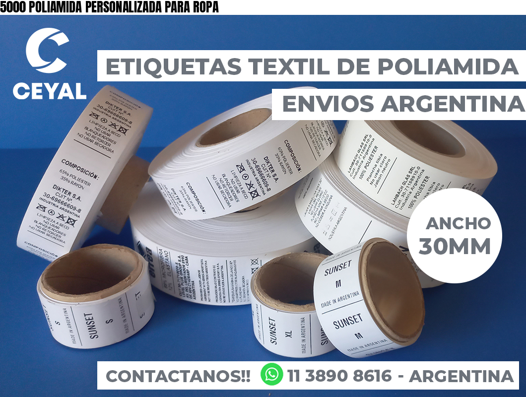 5000 POLIAMIDA PERSONALIZADA PARA ROPA