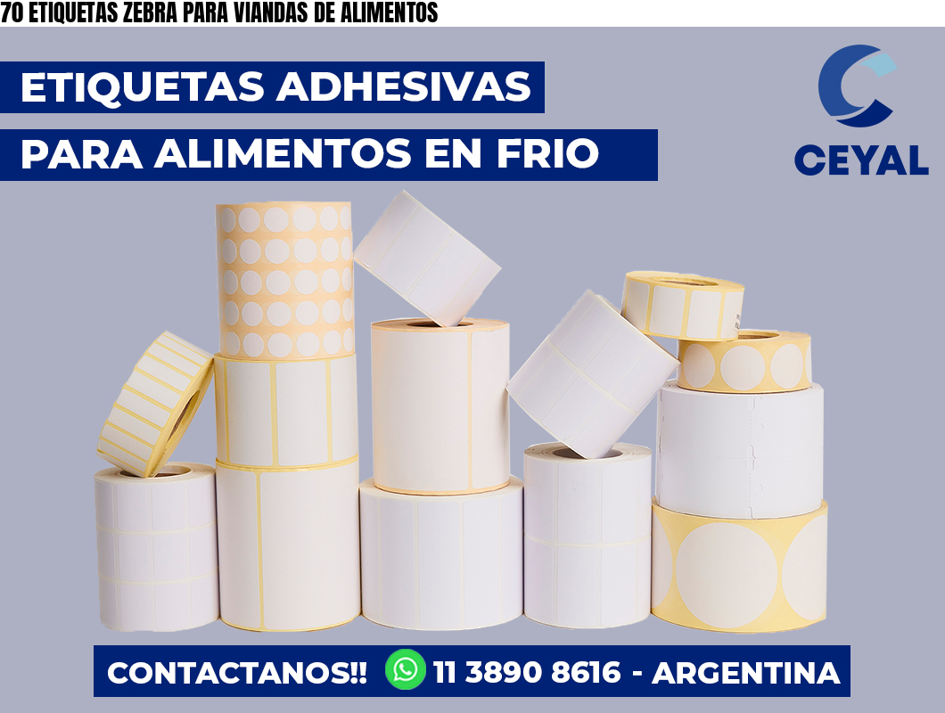 70 ETIQUETAS ZEBRA PARA VIANDAS DE ALIMENTOS