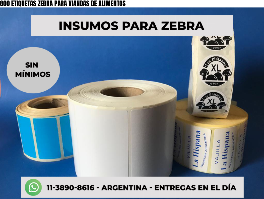 800 ETIQUETAS ZEBRA PARA VIANDAS DE ALIMENTOS