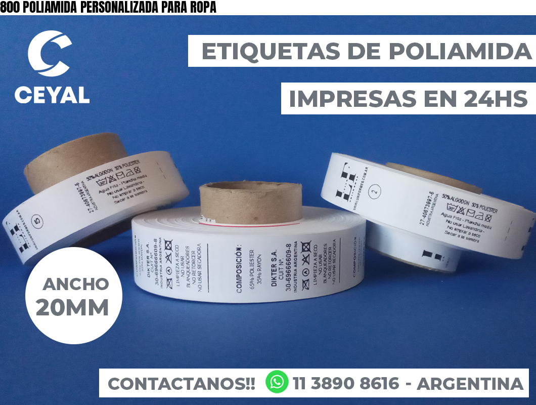 800 POLIAMIDA PERSONALIZADA PARA ROPA