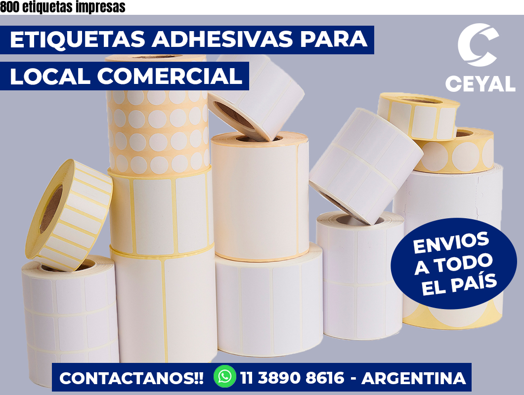 800 etiquetas impresas