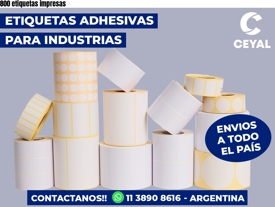 800 etiquetas impresas