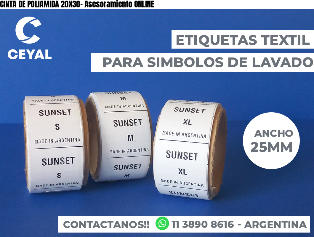 CINTA DE POLIAMIDA 20X30- Asesoramiento ONLINE
