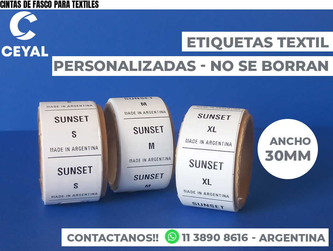 CINTAS DE FASCO PARA TEXTILES