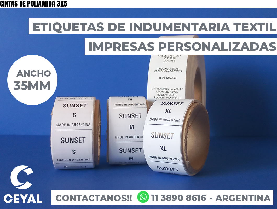 CINTAS DE POLIAMIDA 3X5