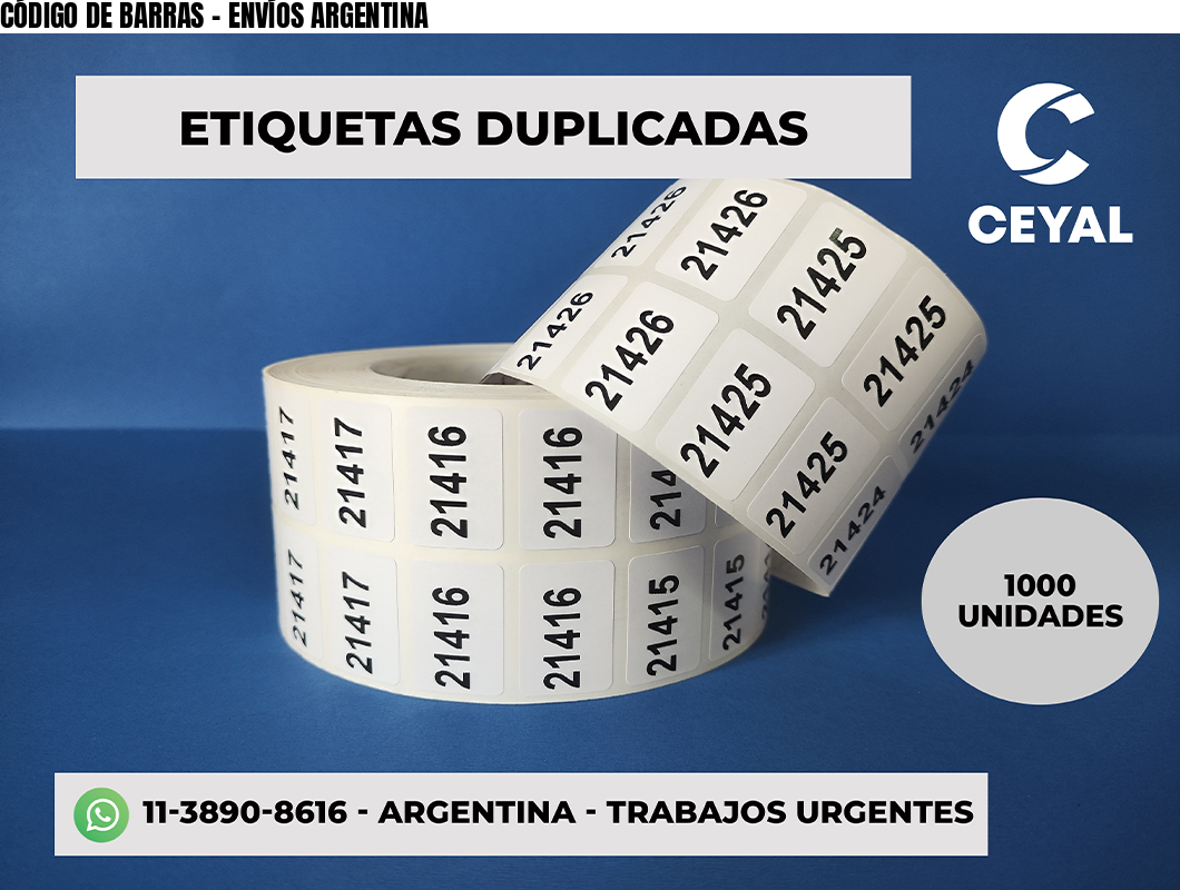 CÓDIGO DE BARRAS - ENVÍOS ARGENTINA