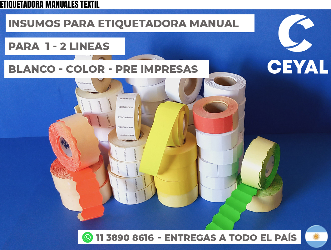 ETIQUETADORA MANUALES TEXTIL
