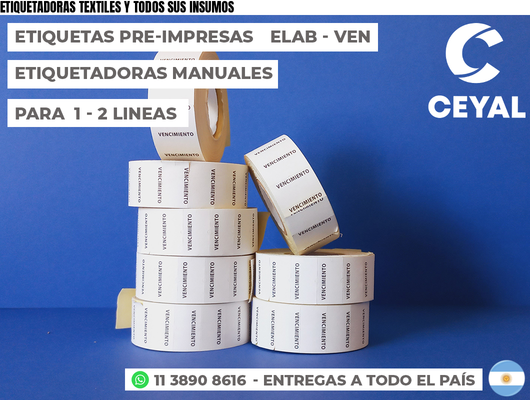 ETIQUETADORAS TEXTILES Y TODOS SUS INSUMOS