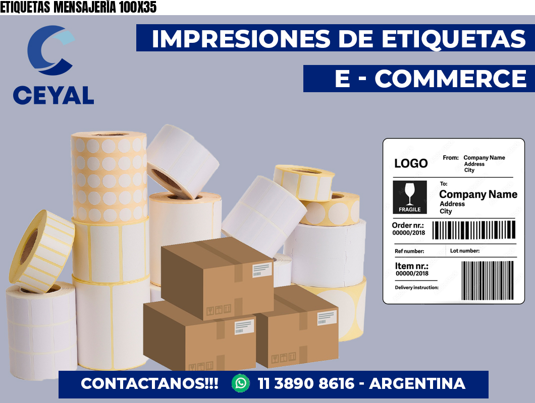ETIQUETAS MENSAJERÍA 100X35