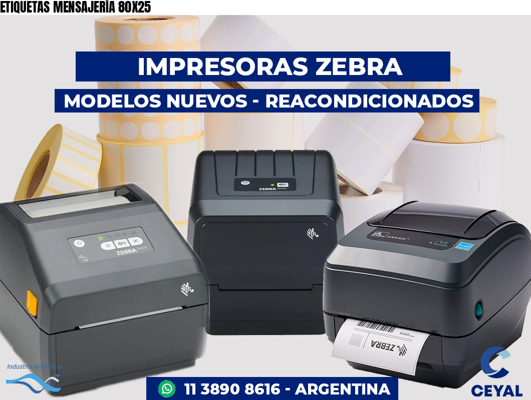 ETIQUETAS MENSAJERÍA 80X25