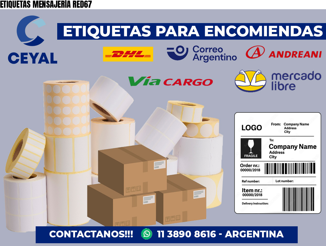 ETIQUETAS MENSAJERÍA RED67