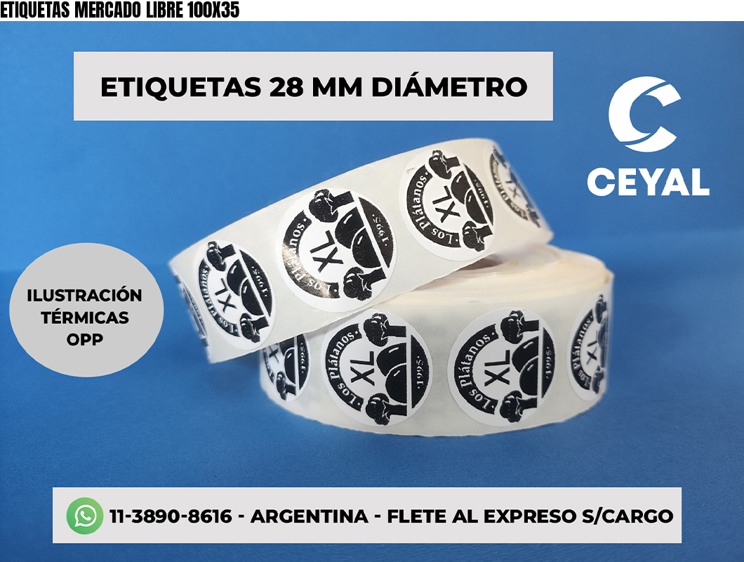 ETIQUETAS MERCADO LIBRE 100X35