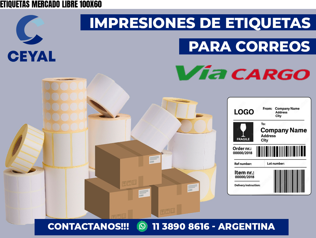 ETIQUETAS MERCADO LIBRE 100X60