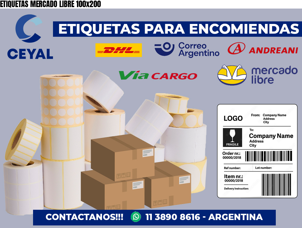 ETIQUETAS MERCADO LIBRE 100×200