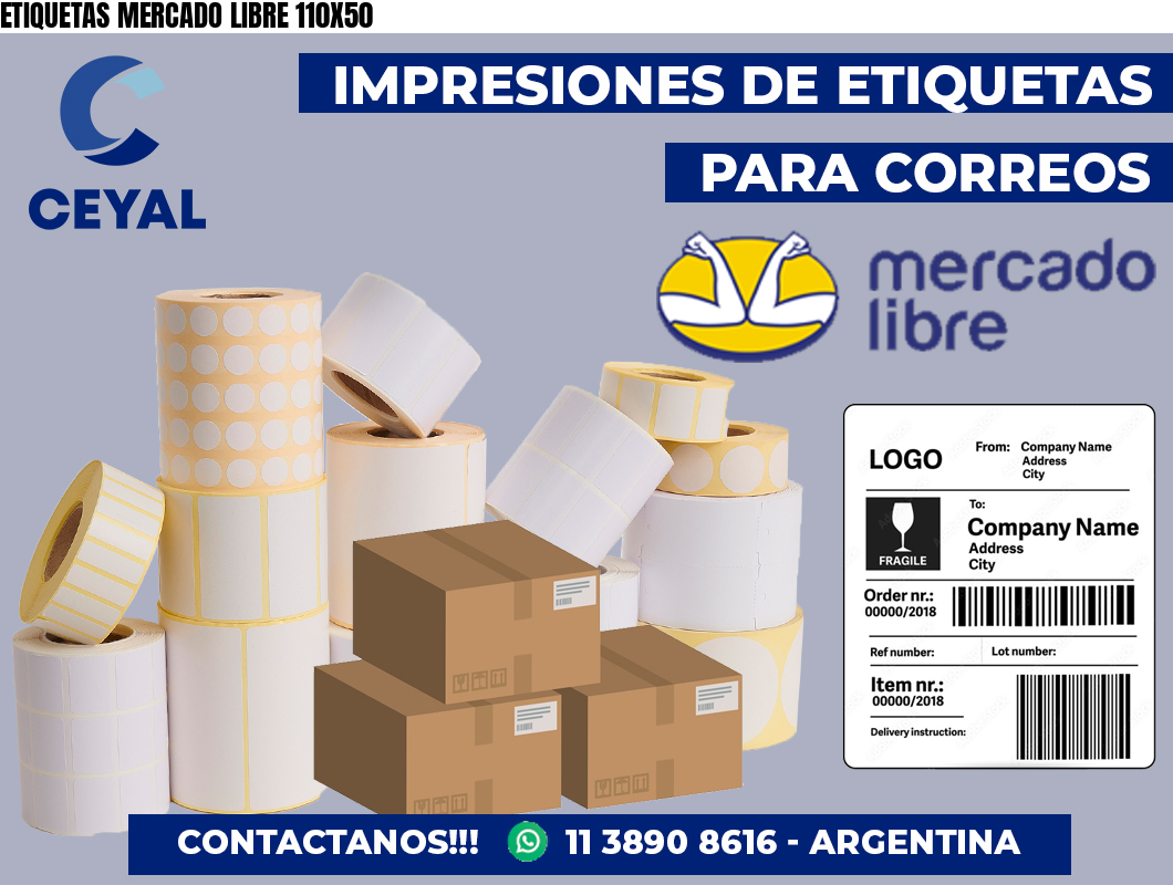 ETIQUETAS MERCADO LIBRE 110X50