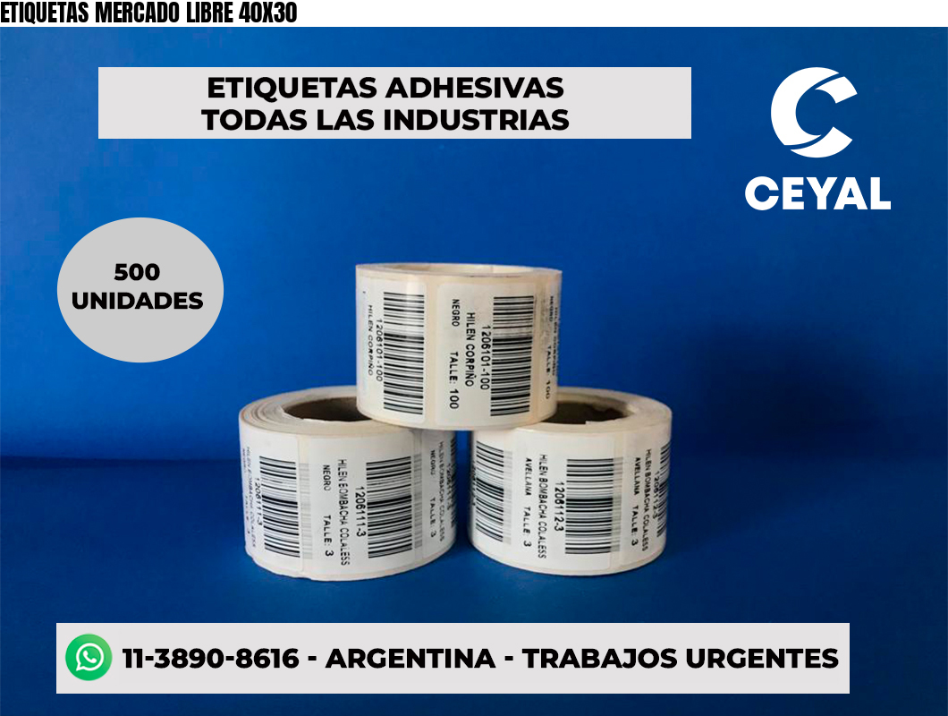 ETIQUETAS MERCADO LIBRE 40X30