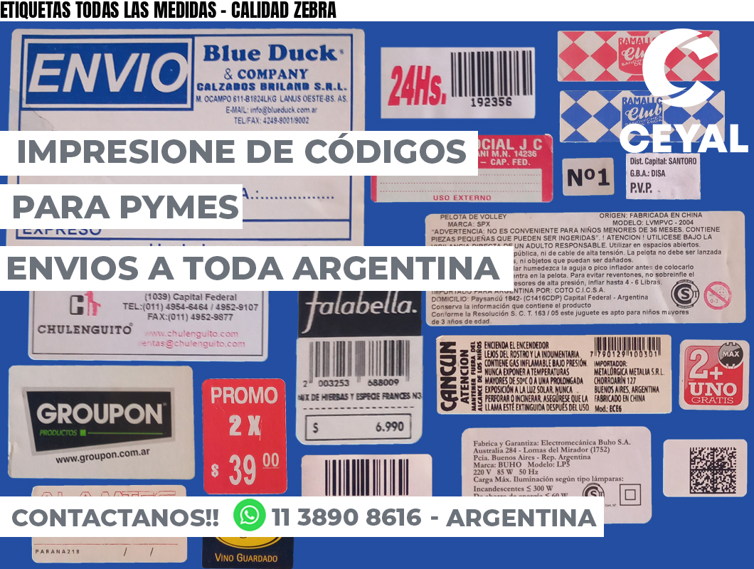 ETIQUETAS TODAS LAS MEDIDAS – CALIDAD ZEBRA