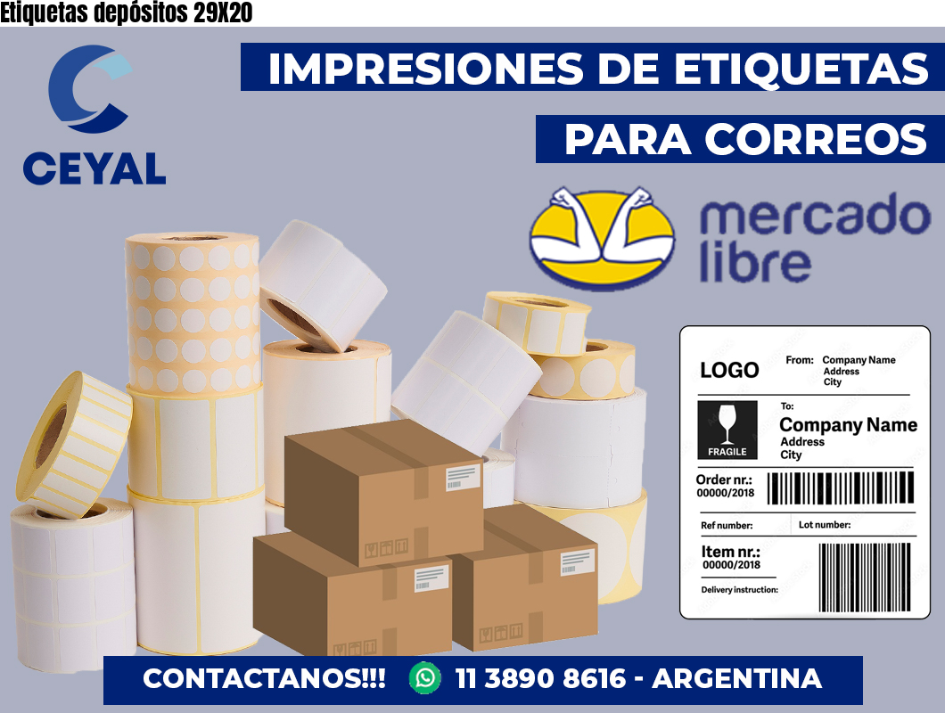 Etiquetas depósitos 29X20