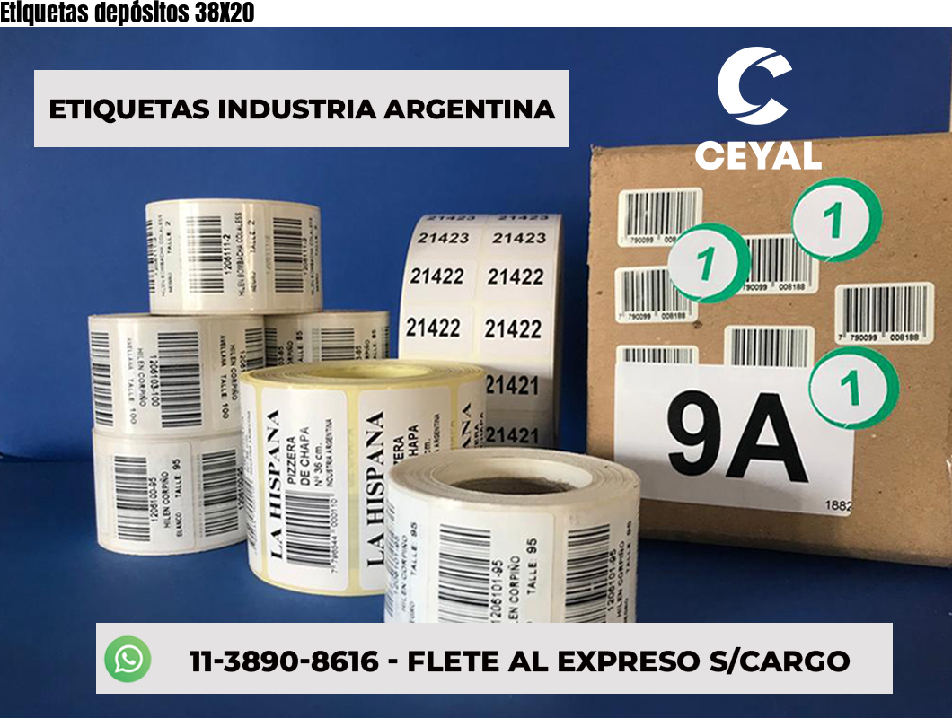 Etiquetas depósitos 38X20