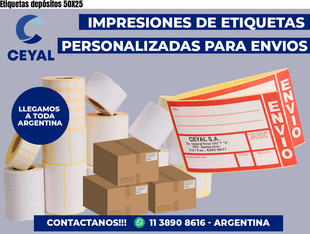 Etiquetas depósitos 50X25