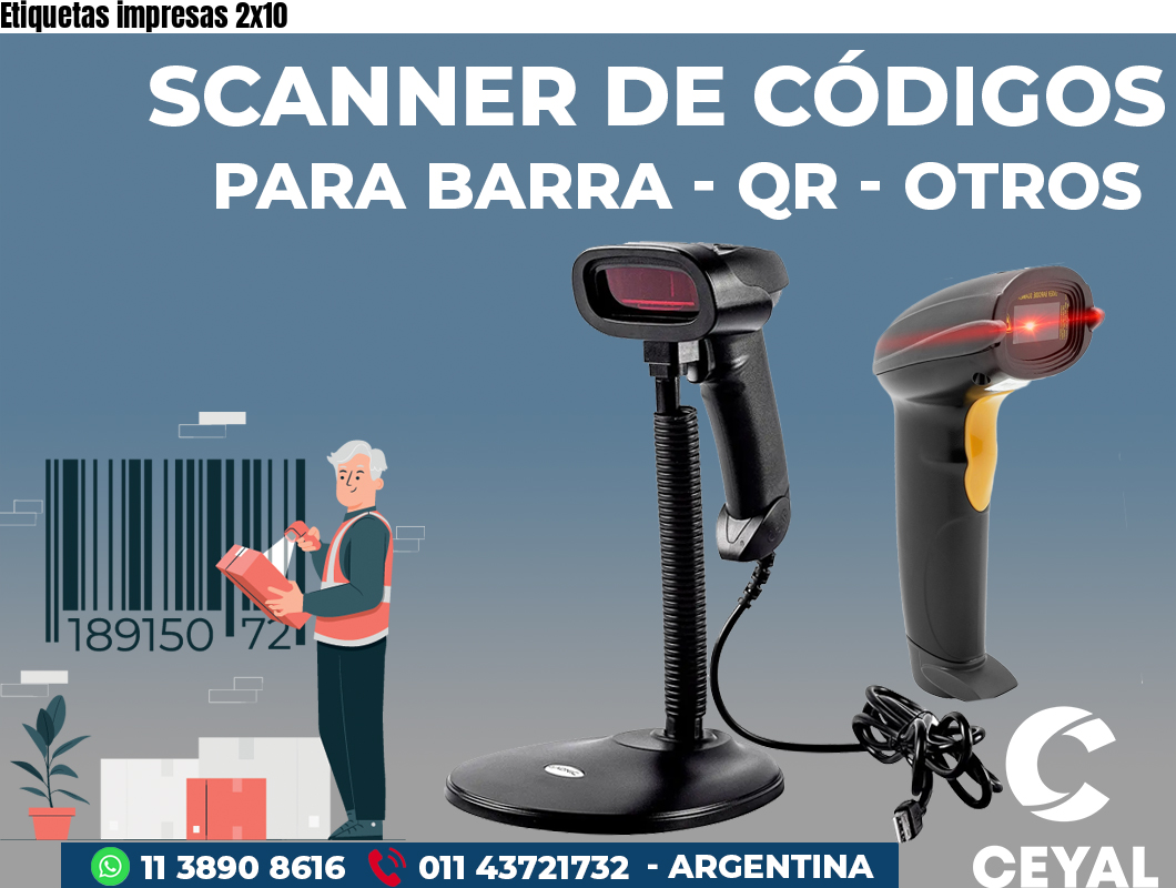 Etiquetas impresas 2x10
