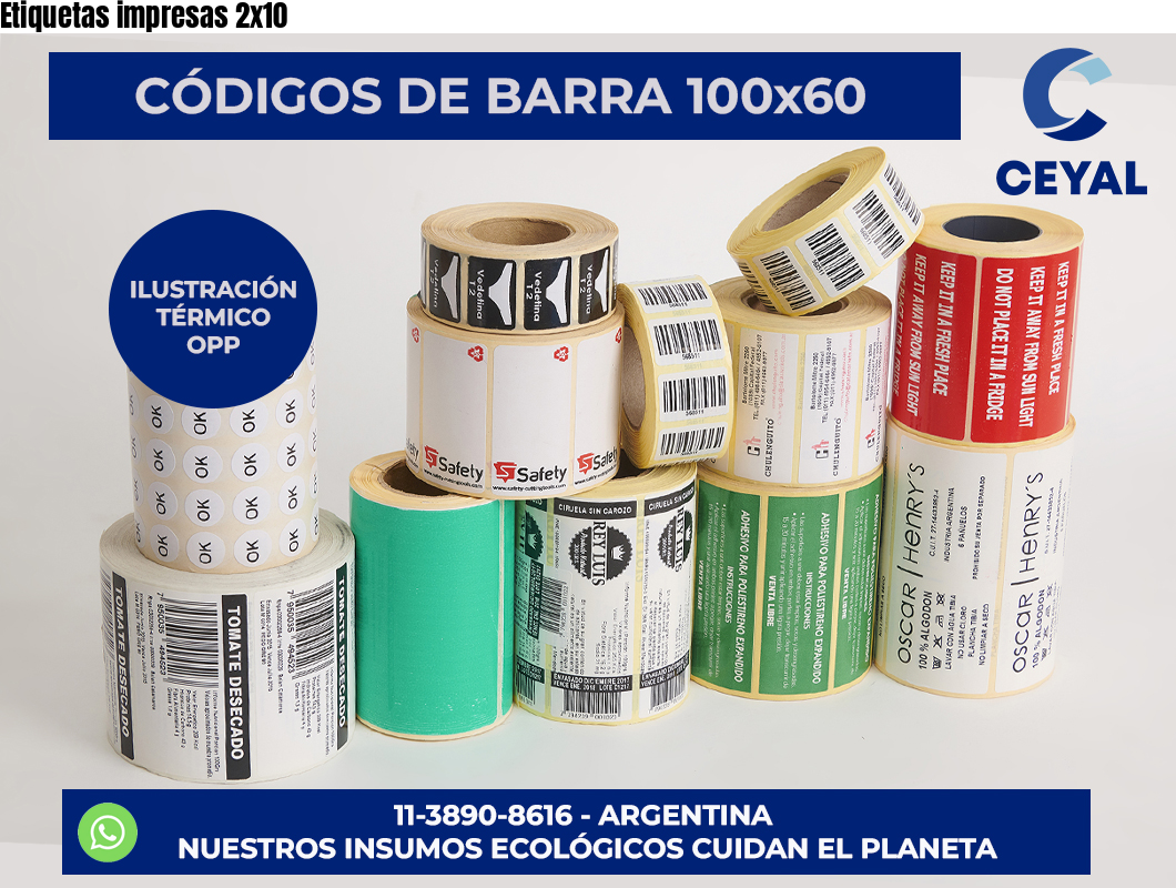 Etiquetas impresas 2×10