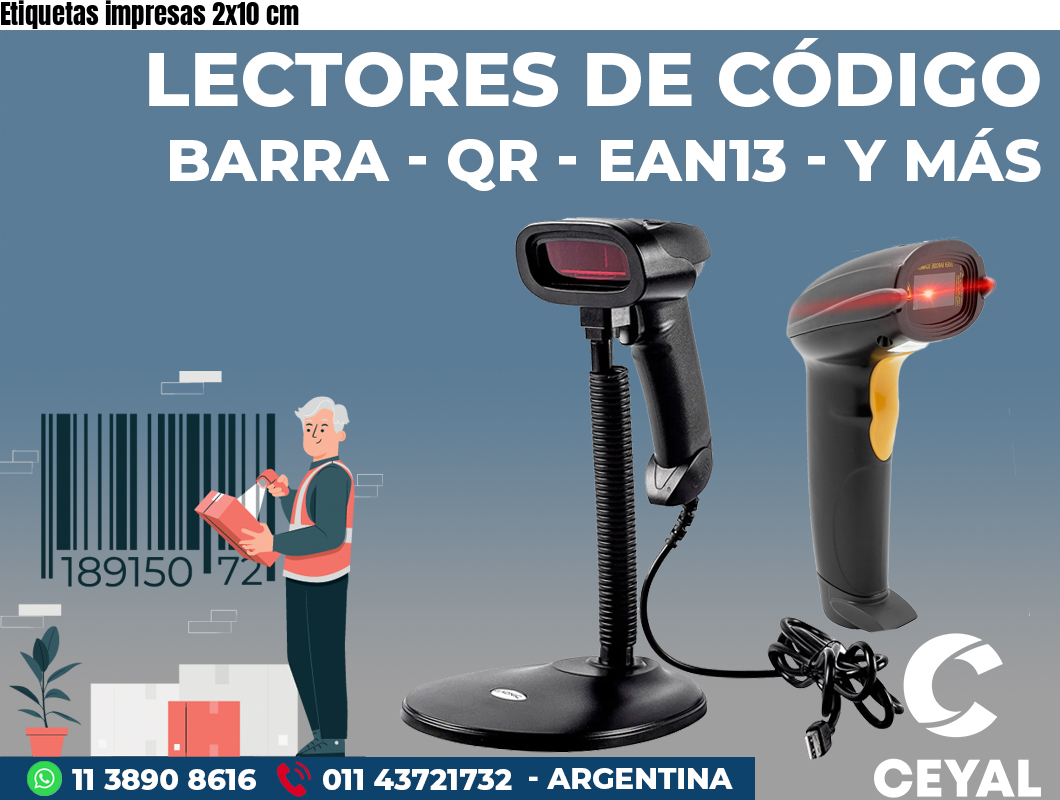 Etiquetas impresas 2x10 cm
