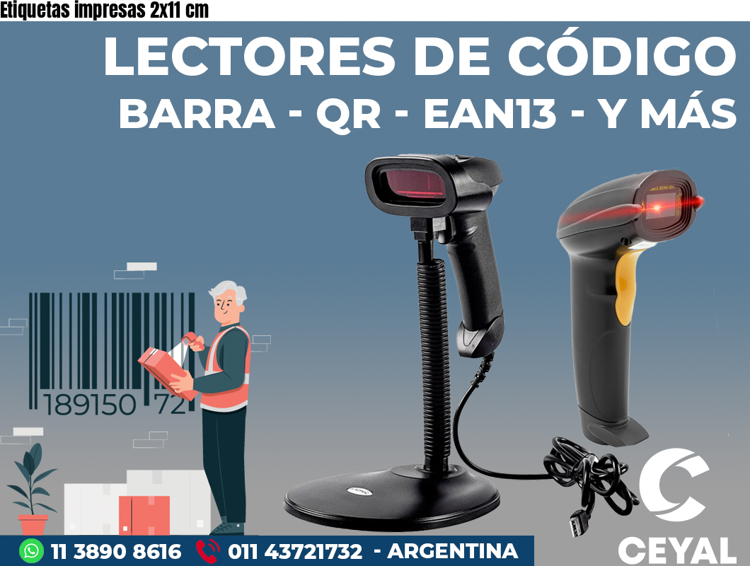 Etiquetas impresas 2x11 cm