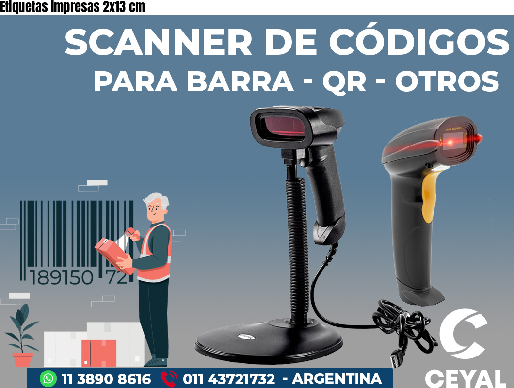 Etiquetas impresas 2x13 cm